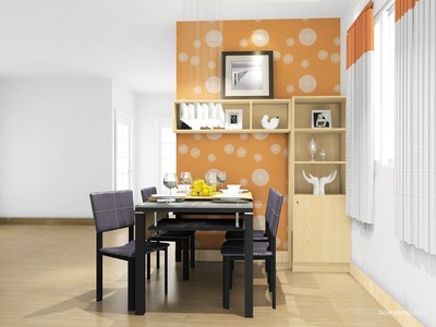 餐廳裝修效果圖_北美楓情家具餐廳效果圖E14685_尚品宅配